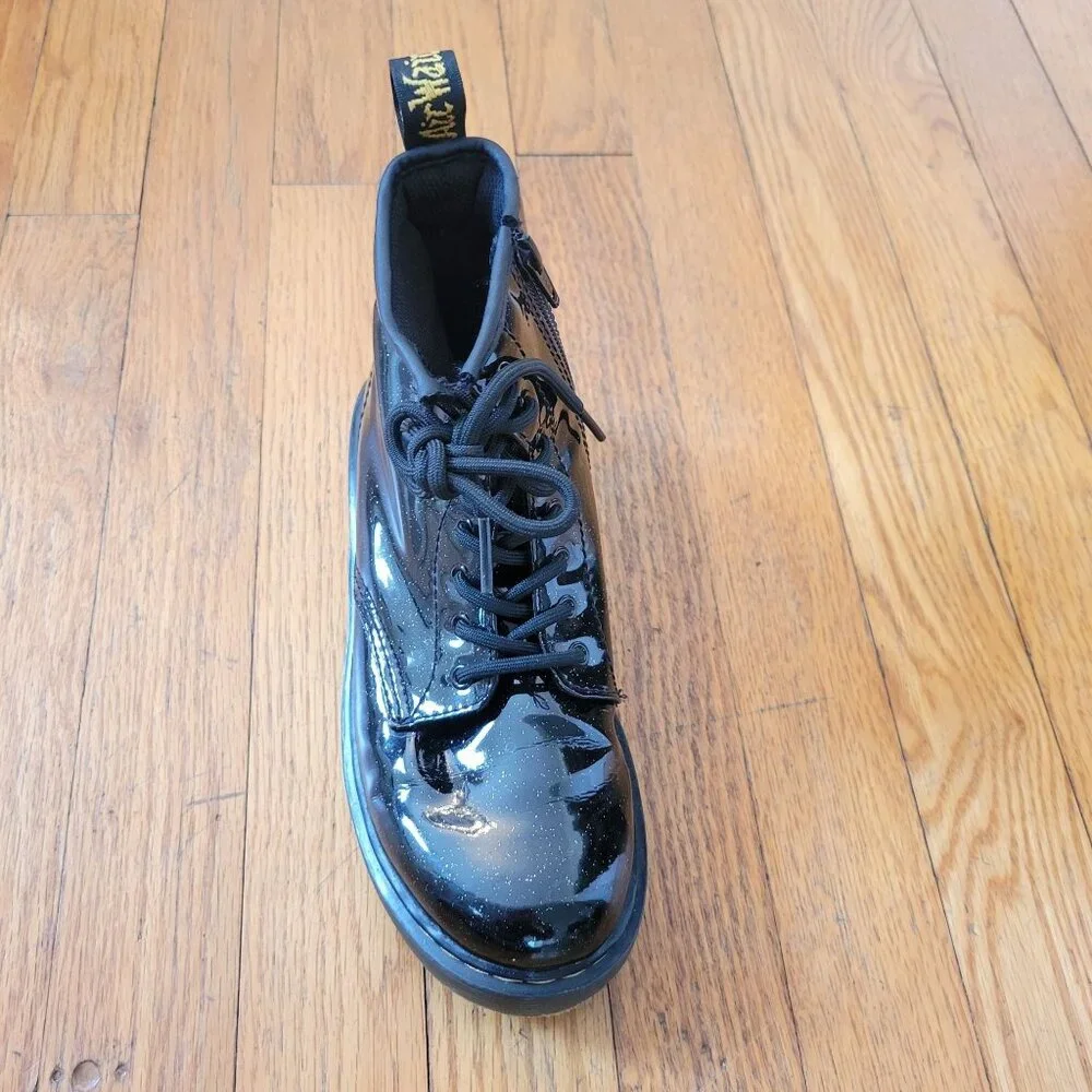 SINGLE Doc Marten Dr Martens 1460 Glitter J Black Patent Leather RIGHT Boot EU34